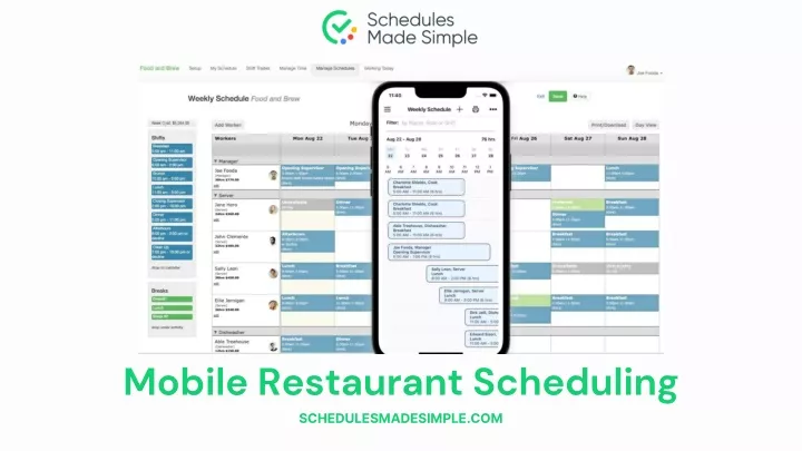 mobile restaurant scheduling schedulesmadesimple