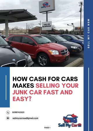 How Cash for Cars Makes Selling Your Junk Car Fast and Easy