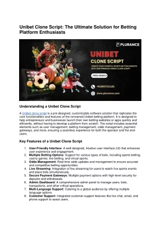 Unibet Clone Script Document