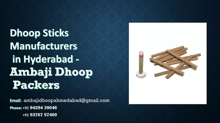 dhoop sticks manufacturers in hyderabad ambaji