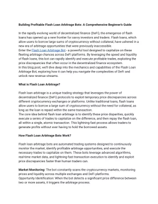 Crypto Flash loan arbitrage bot development company