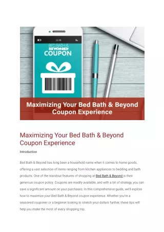 Maximizing Your Bed Bath & Beyond Coupon Experience