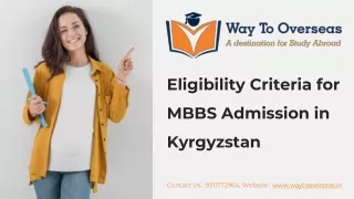 Eligibility Criteria for MBBS Admission in Kyrgyzstan