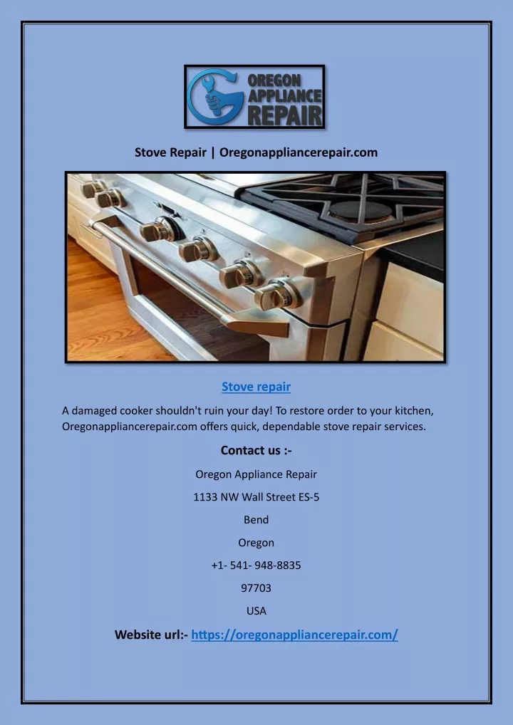 stove repair oregonappliancerepair com