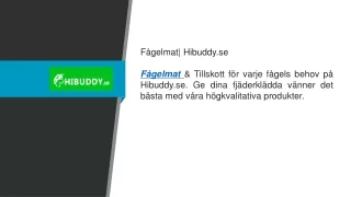 Fågelmat Hibuddy.se