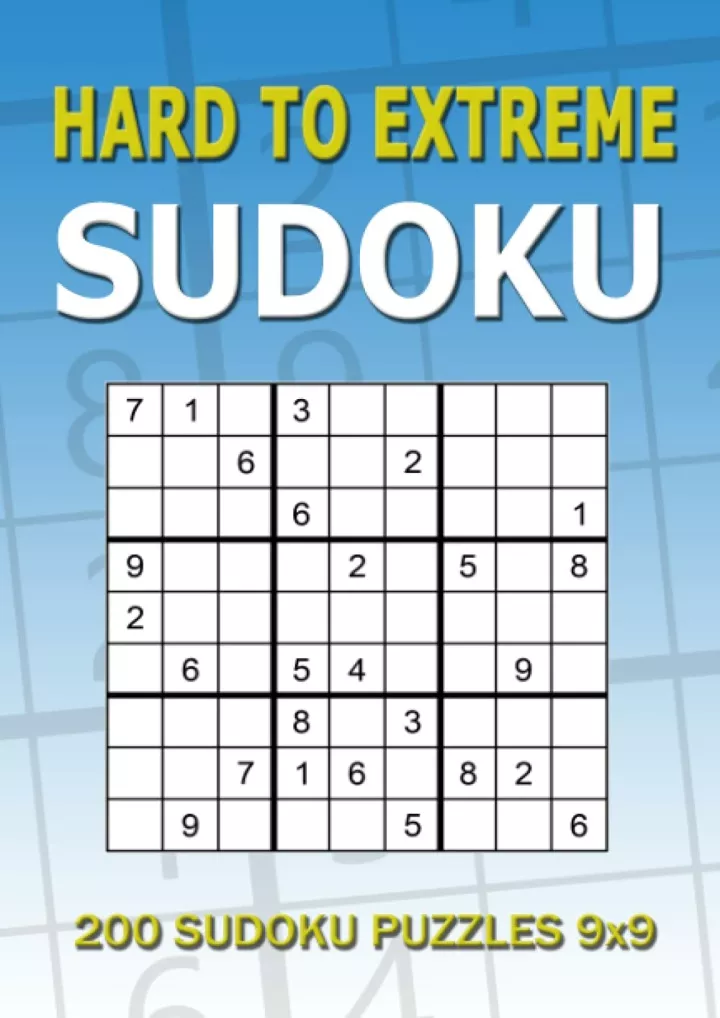 PPT - ⚡read Sudoku Hard to Extreme: 200 Sudoku Puzzles 9x9 PowerPoint ...