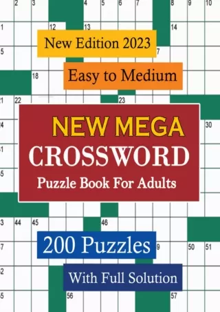 ⚡pdf✔ New Mega Crossword Puzzle Book For Adults: Entertaining and Relaxing Cross
