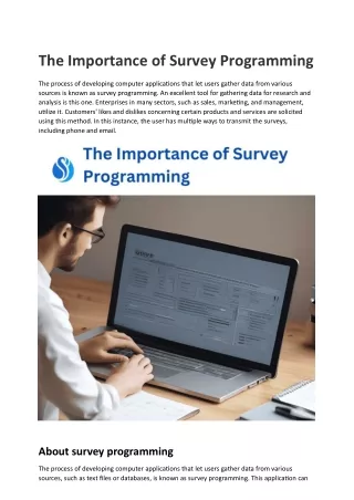 the importance of survey programming