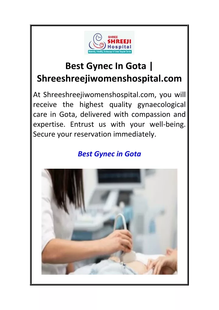 best gynec in gota shreeshreejiwomenshospital com