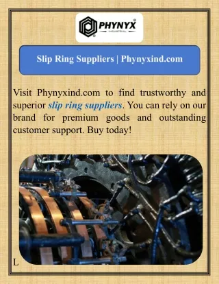 Slip Ring Suppliers  Phynyxind.com