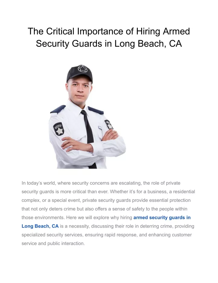 the critical importance of hiring armed security