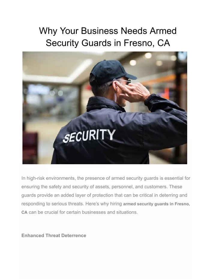 why your business needs armed security guards