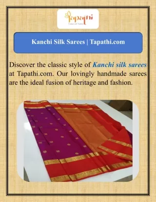 Kanchi Silk Sarees  Tapathi.com