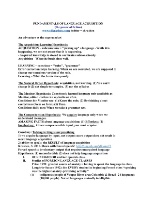fundamentals of language acquisition the power