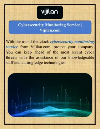 Cybersecurity Monitoring Service  Vijilan.com
