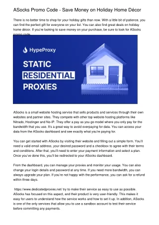 ASocks Promo Code - Save Money on Holiday Home Décor