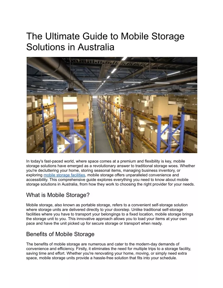 the ultimate guide to mobile storage solutions