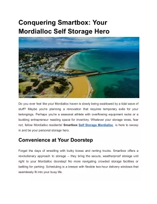 Conquering Smartbox_ Your Mordialloc  Self Storage Hero