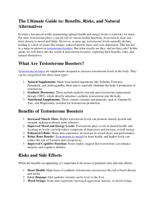 the ultimate guide to benefits risks and natural