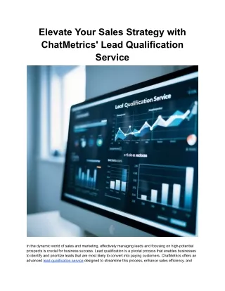 Elevate Your Sales Strategy with ChatMetrics' Lead Qualification Service