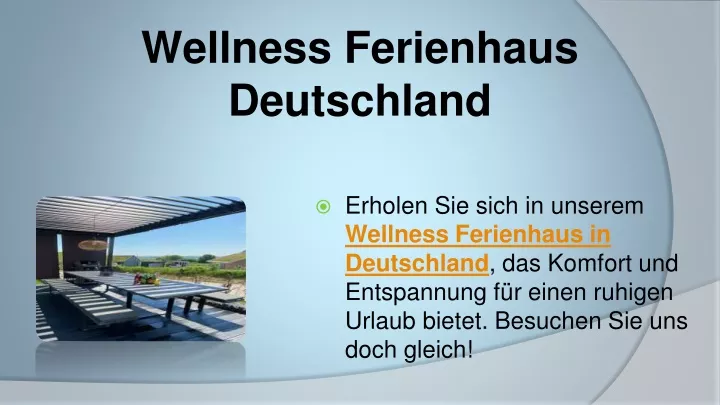 wellness ferienhaus deutschland