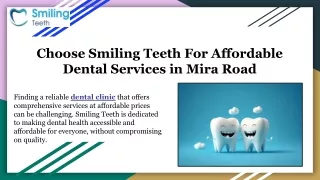 Choose Smiling Teeth For Affordable Dental Services in Mira Road