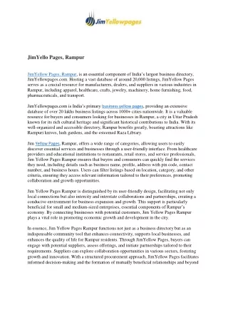 jimyello pages rampur