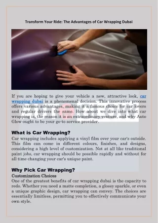 Transform Your Ride The Advantages of Car Wrapping Dubai