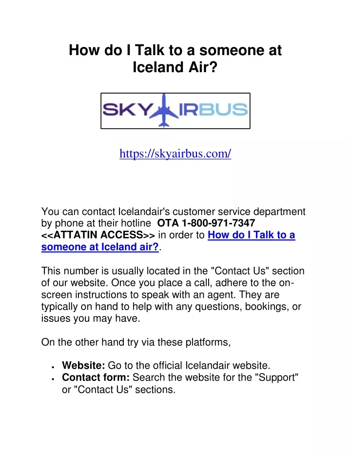 how do i talk to a someone at iceland air