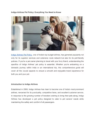 indigo airlines pet policy everything you need