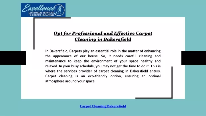 opt for professional and effective carpet