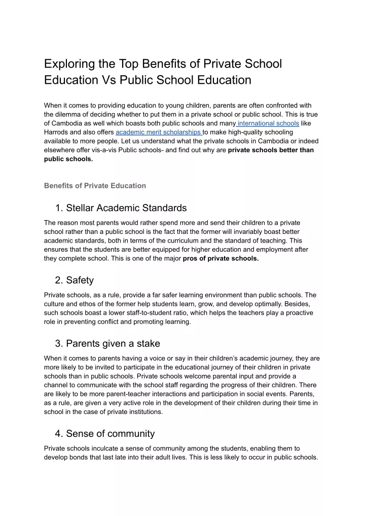 PPT - Exploring the Top Benefits of Private School Education Vs Public ...