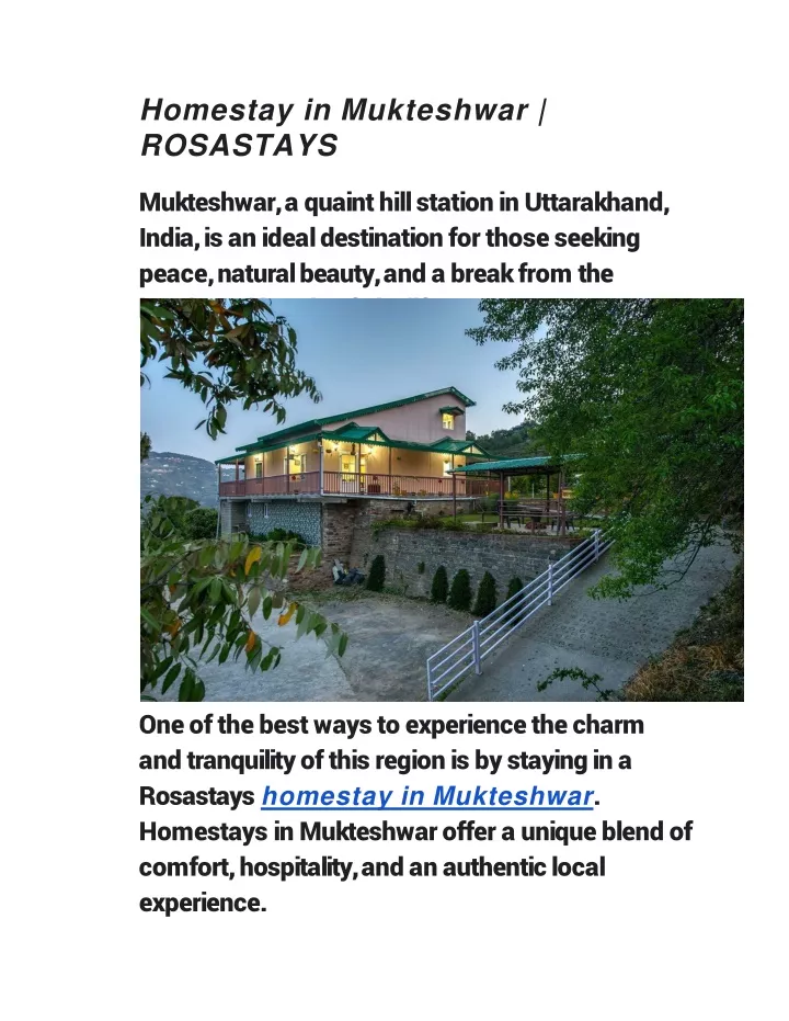 homestay in mukteshwar rosastays mukteshwar