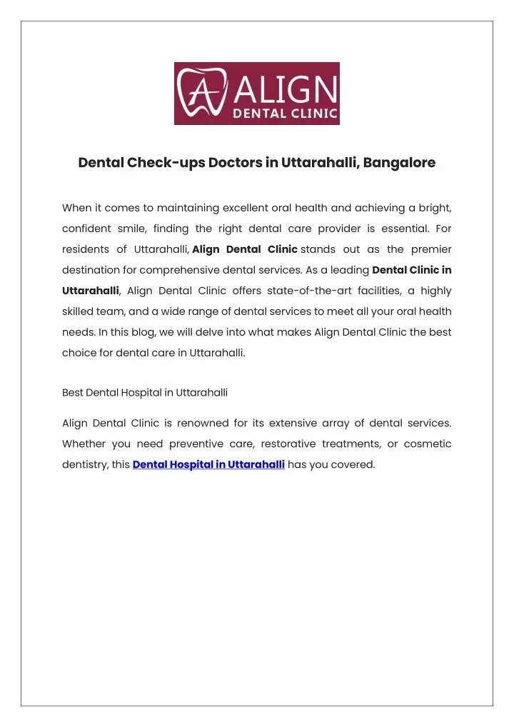 dental check ups doctors in uttarahalli bangalore