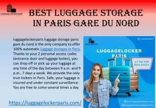 Best Luggage Storage in Paris Gare du Nord