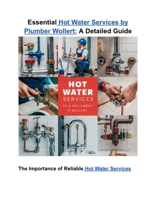 Essential Hot Water Services by Plumber Wollert_ A Detailed Guide