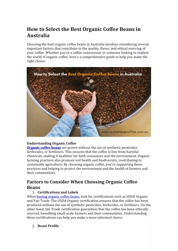 how to select the best organic coffee beans