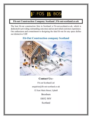 Fit-out Construction Company Scotland  Fit-out-scotland.co.uk