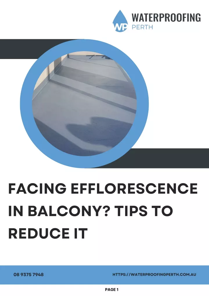 facing efflorescence in balcony tips to reduce it