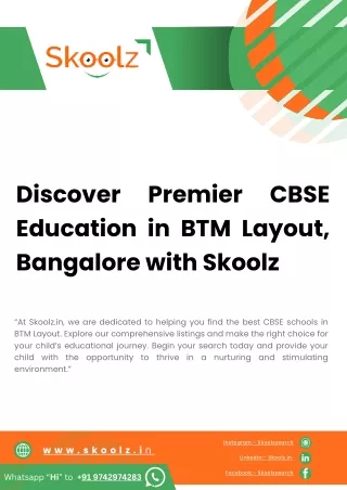 discover education in btm layout bangalore with
