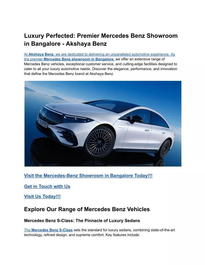 luxury perfected premier mercedes benz showroom