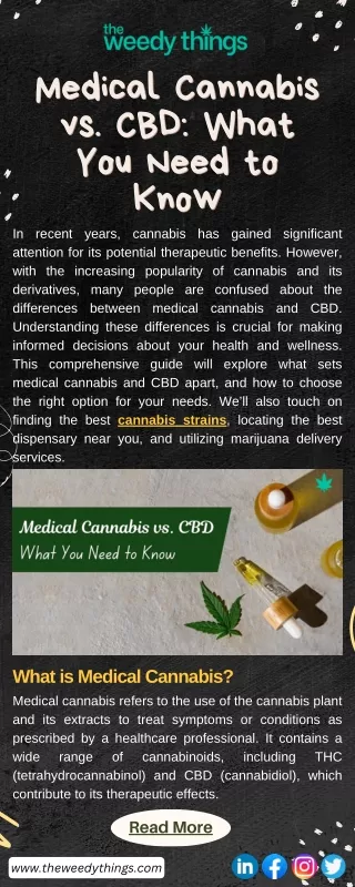 Medical Cannabis vs. CBD What You Need to Know