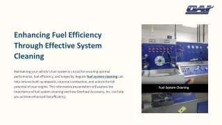 Enhancing Fuel Efficiency Through Effective System Cleaning