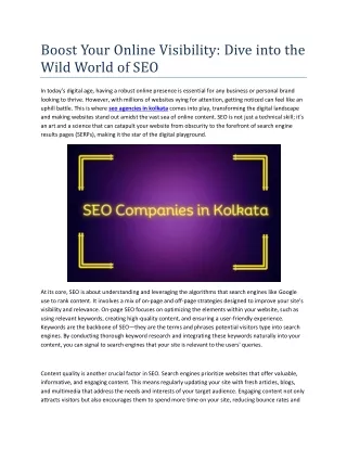 seo agencies in kolkata