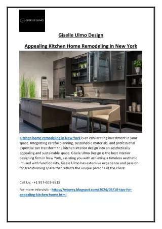 NYC Kitchen Interior Design Elegant & Reasonably Priced