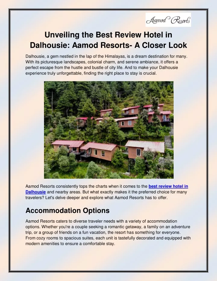 unveiling the best review hotel in dalhousie