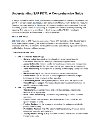 understanding sap fico a comprehensive guide