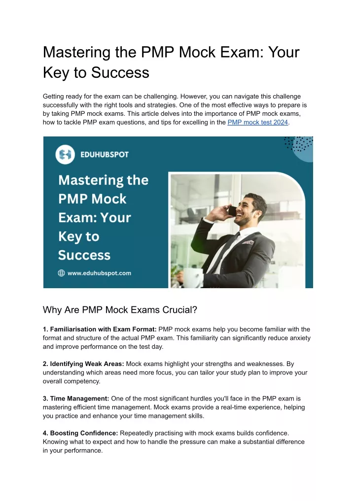 mastering the pmp mock exam your key to success