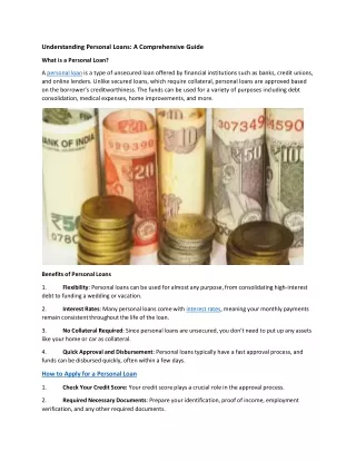 understanding personal loans a comprehensive