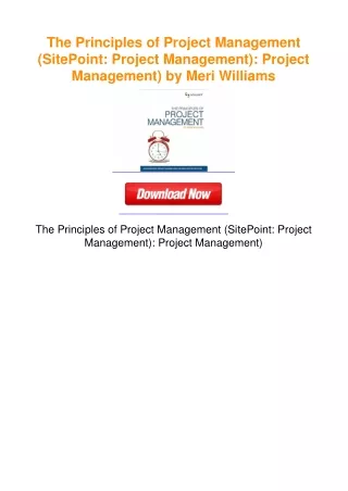 The Principles of Project Management (SitePoint: Project Management):